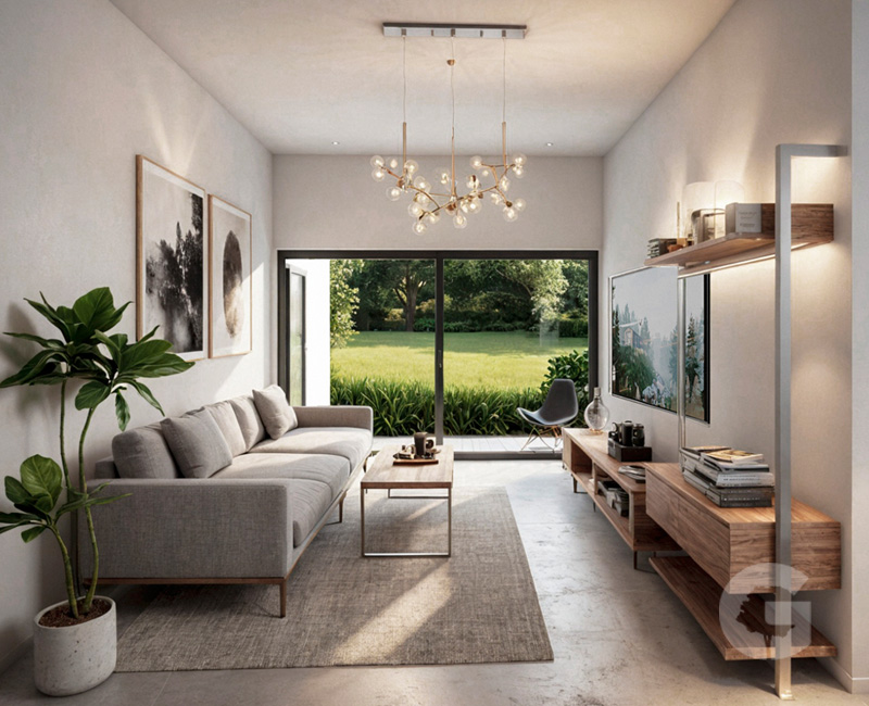 Casa Tipa - Espacio living.